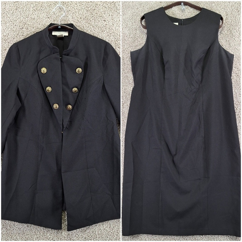 2 Piece Allison Woods Jacket & Dress Women's 14W Black Formal Business